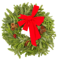 East meets West Decorated Wreath (Fraser, Noble, Cedar) - 22"